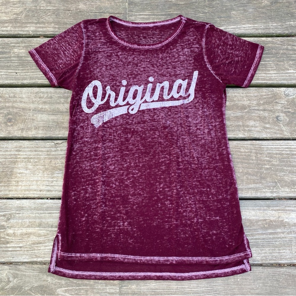 Graphic Burn Out Short Sleeve T-Shirt Purple Small